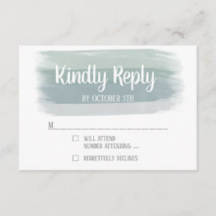Wedding Watercolor Brush Stroke RSVP Card