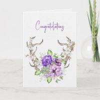 Wedding Watercolor Deer Antler Bouquet