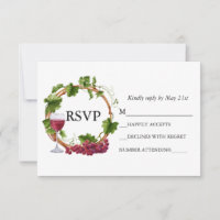 Wedding Watercolor Grape Vines Wreath
