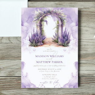 Wedding Watercolor Lavender Garden Invitation