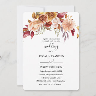 wedding watercolor rustic floral invitation