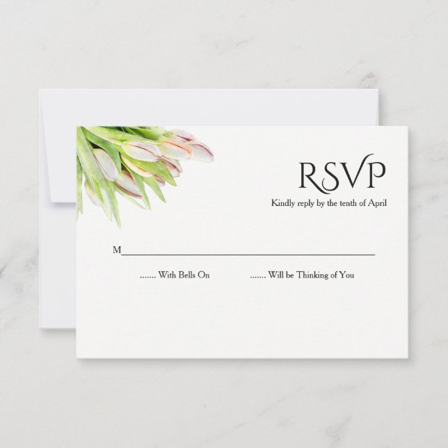 Wedding Watercolor Tulips RSVP (Front)