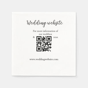 Wedding website add q r code couple name details napkin