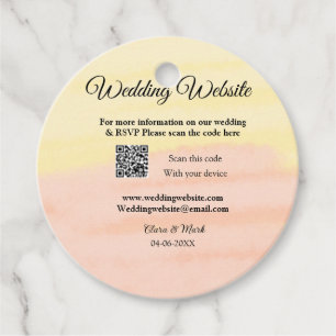 Wedding website add Q R code scan add name date ye Favour Tags