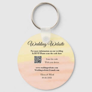 Wedding website add Q R code scan add name date ye Key Ring