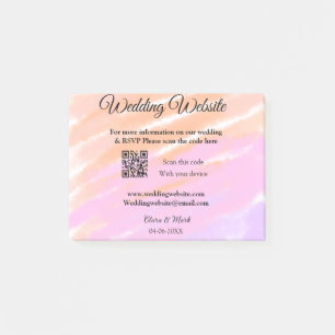 Wedding website add Q R code scan add name date ye Post-it Notes