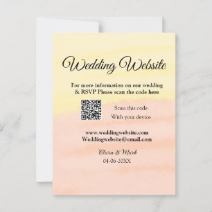 Wedding website add Q R code scan add name date ye Postcard