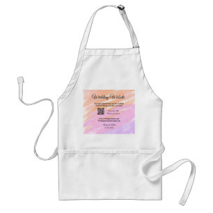 Wedding website add Q R code scan add name date ye Standard Apron