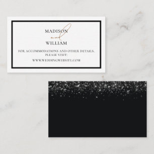 Wedding Website Black design with Glitter details  Place Card