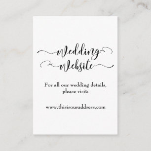 Wedding Website   Black Script & Your Photo Enclosure Card