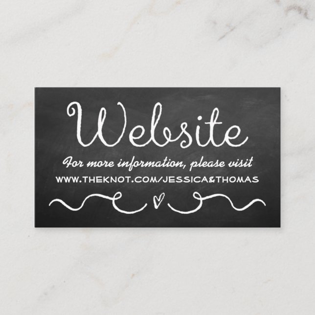Wedding Website Card | Black Chalkboard (Front)