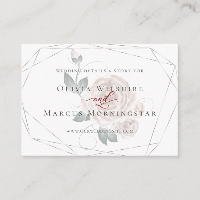 Wedding Website Card |  Dusty Mauve Floral (Front)