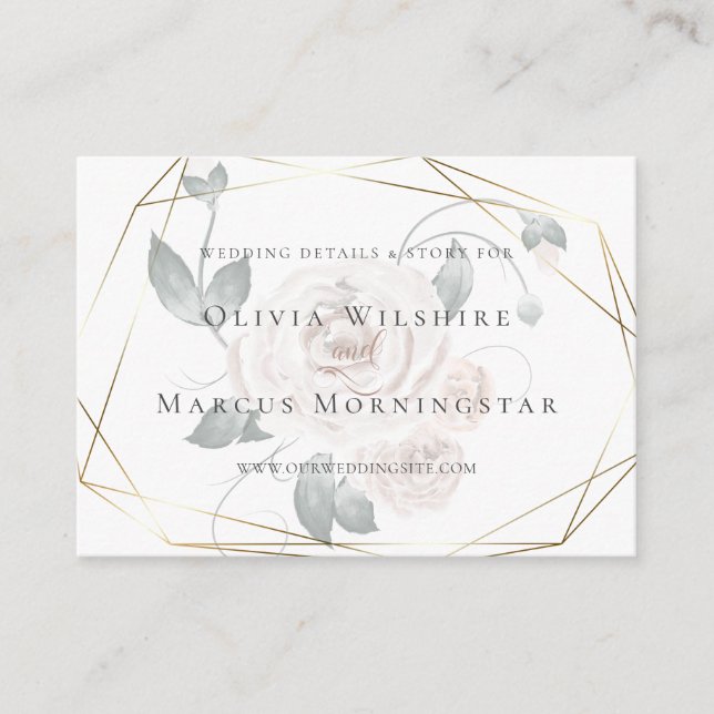 Wedding Website Card |  Dusty Rose Watercolor (Front)