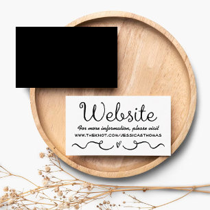 Wedding Website Card   Modern Black & White