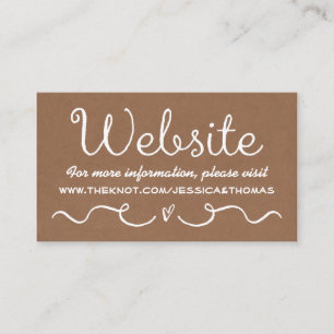 Wedding Website Card   Rustic Country Kraft