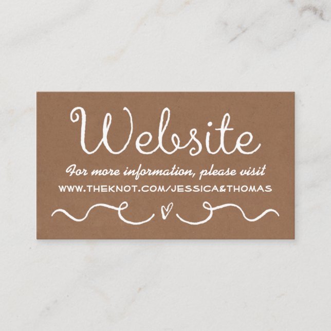 Wedding Website Card | Rustic Country Kraft (Front)