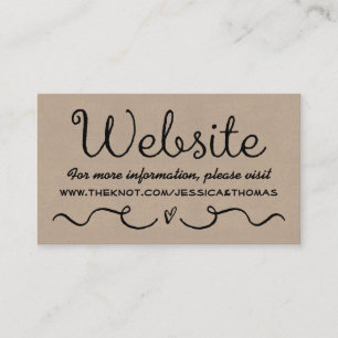 Wedding Website Card   Rustic Country Kraft