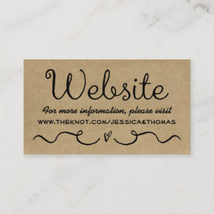 Wedding Website Card Rustic Country Kraft