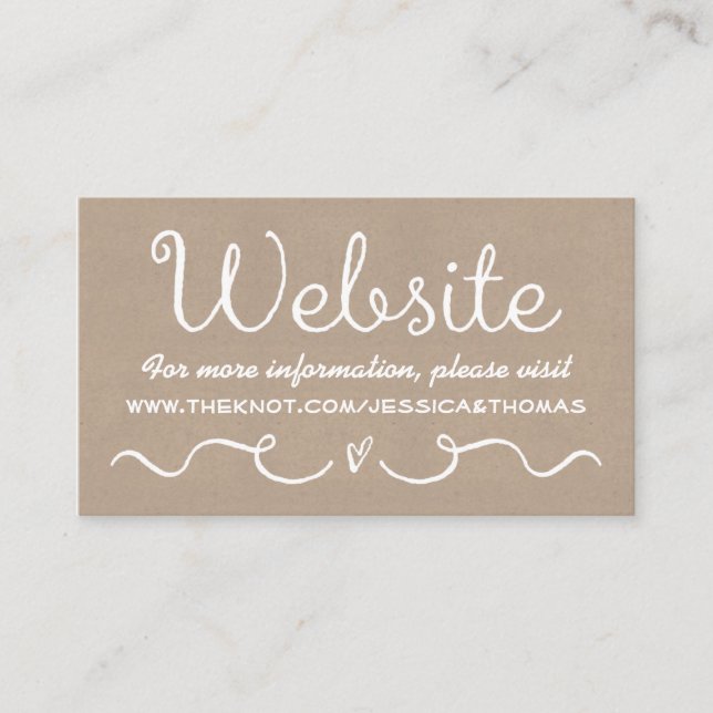 Wedding Website Card | Rustic Country Kraft (Front)