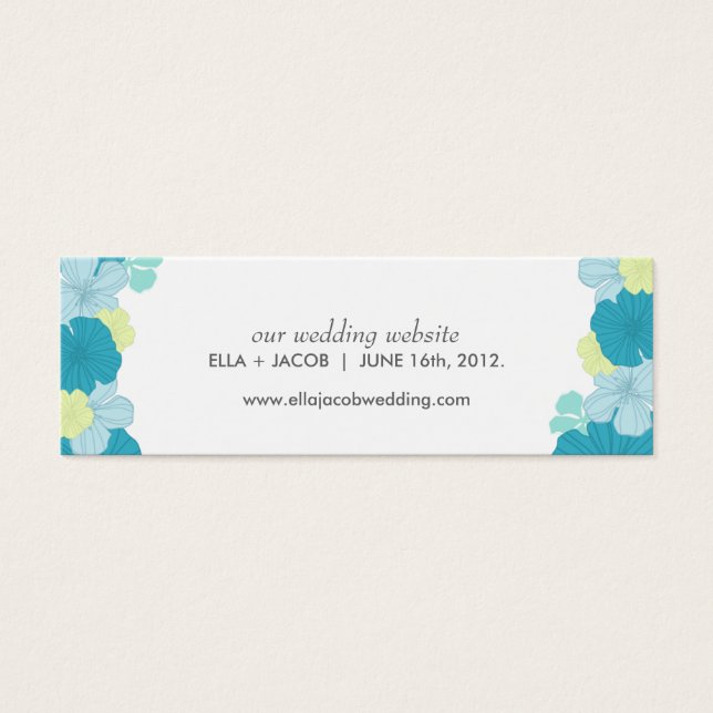 Wedding Website Cards // Lush Tropics // Blue (Front)