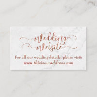 Wedding Website | Copper Script w/ White Marble