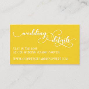 Wedding Website Details Script Mustard Yellow Enclosure Card