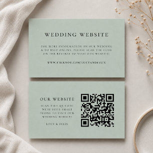 Wedding Website Elegant Chic RSVP QR Code Enclosure Card