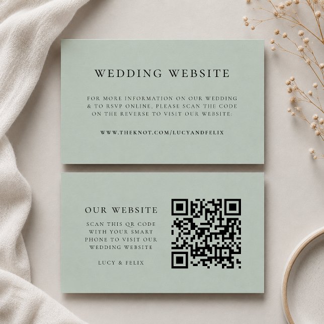 Wedding Website | Elegant Chic RSVP QR Code Enclosure Card (Direct guests seamlessly to your wedding website using this smart scannable enclosure card)