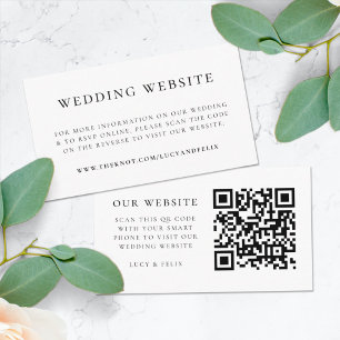 Wedding Website Elegant Chic RSVP QR Code Enclosure Card