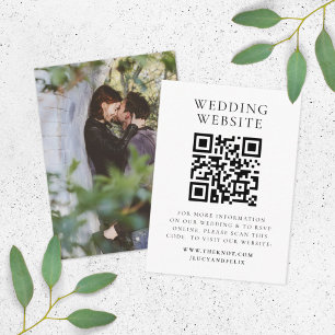 Wedding Website Elegant Chic RSVP QR Code Photo Enclosure Card