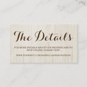 Wedding Website Enclosure Card