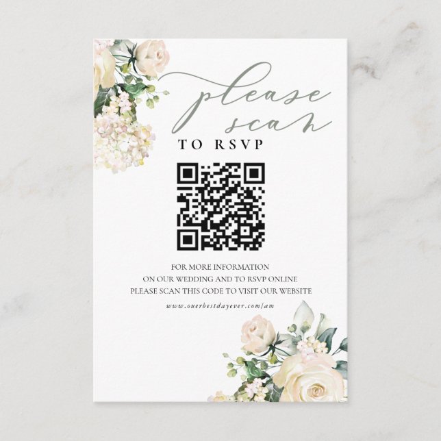 Wedding Website Enclosure Card QR Code RSVP Boho (Front)