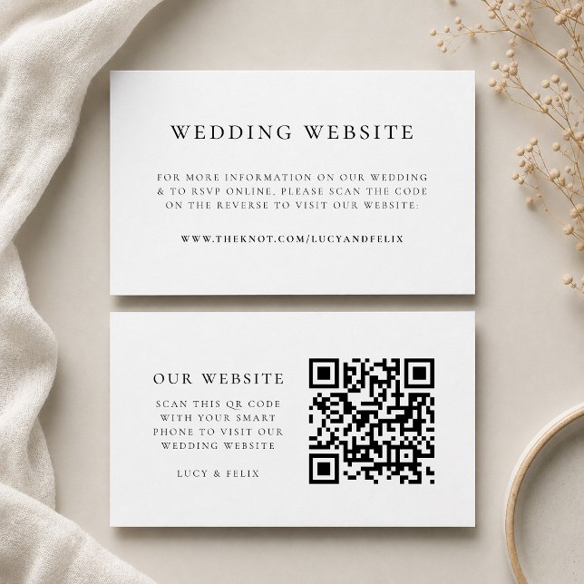 Wedding Website Enclosure Card | Smart RSVP Insert (Direct guests seamlessly to your wedding website using this smart scannable enclosure card)