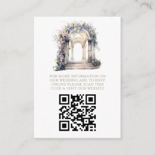 Wedding Website Floral Arch Photo QR Code Enclosure Card