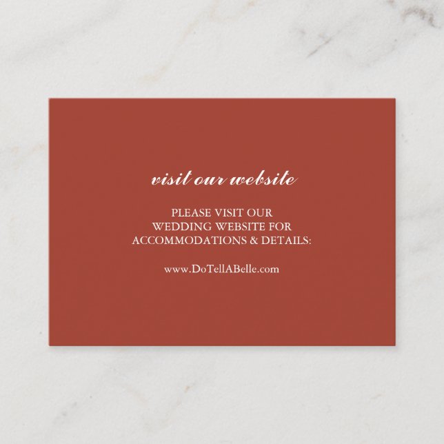Wedding Website Insert Card Burnt Orange (Front)