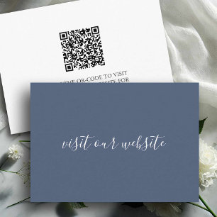 Wedding Website Insert Card - Coastal Blue Script