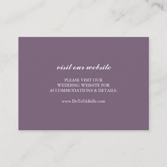 Wedding Website Insert Card Purple (Front)