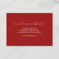 Wedding Website Insert Card Winter Berry Red
