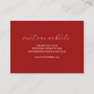 Wedding Website Insert Card Winter Berry Red