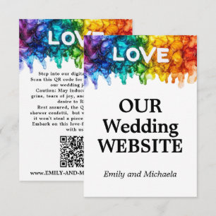 🌈 Wedding Website LGBTQ Painted With Love Enclosure Card