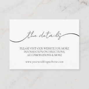 Wedding Website Minimal Photo Details Enclosure Card