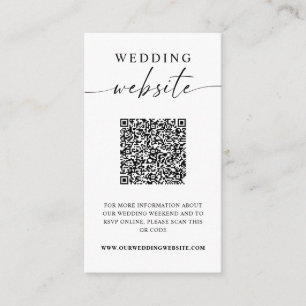 Wedding Website Minimalist QR Code Photo Enclosure Card