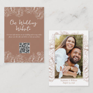 Wedding Website Mocha Mousse Boho Botanical  Enclosure Card