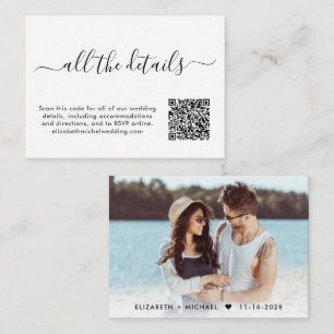 Wedding Website Photo QR Code Enclosure Card