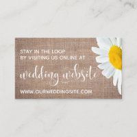 Wedding Website, Pretty Script, Burlap & Daisies