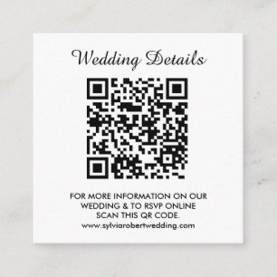 Wedding Website QR Code Couple Photo RSVP Enclosure Card
