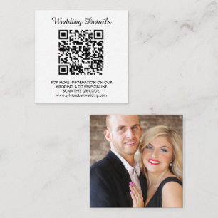 Wedding Website QR Code Couple Photo RSVP Enclosure Card