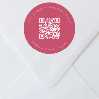 Wedding website QR code details rsvp magenta