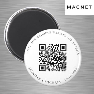 Wedding website QR code details rsvp Magnet