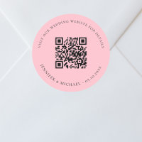 Wedding website QR code details rsvp pink